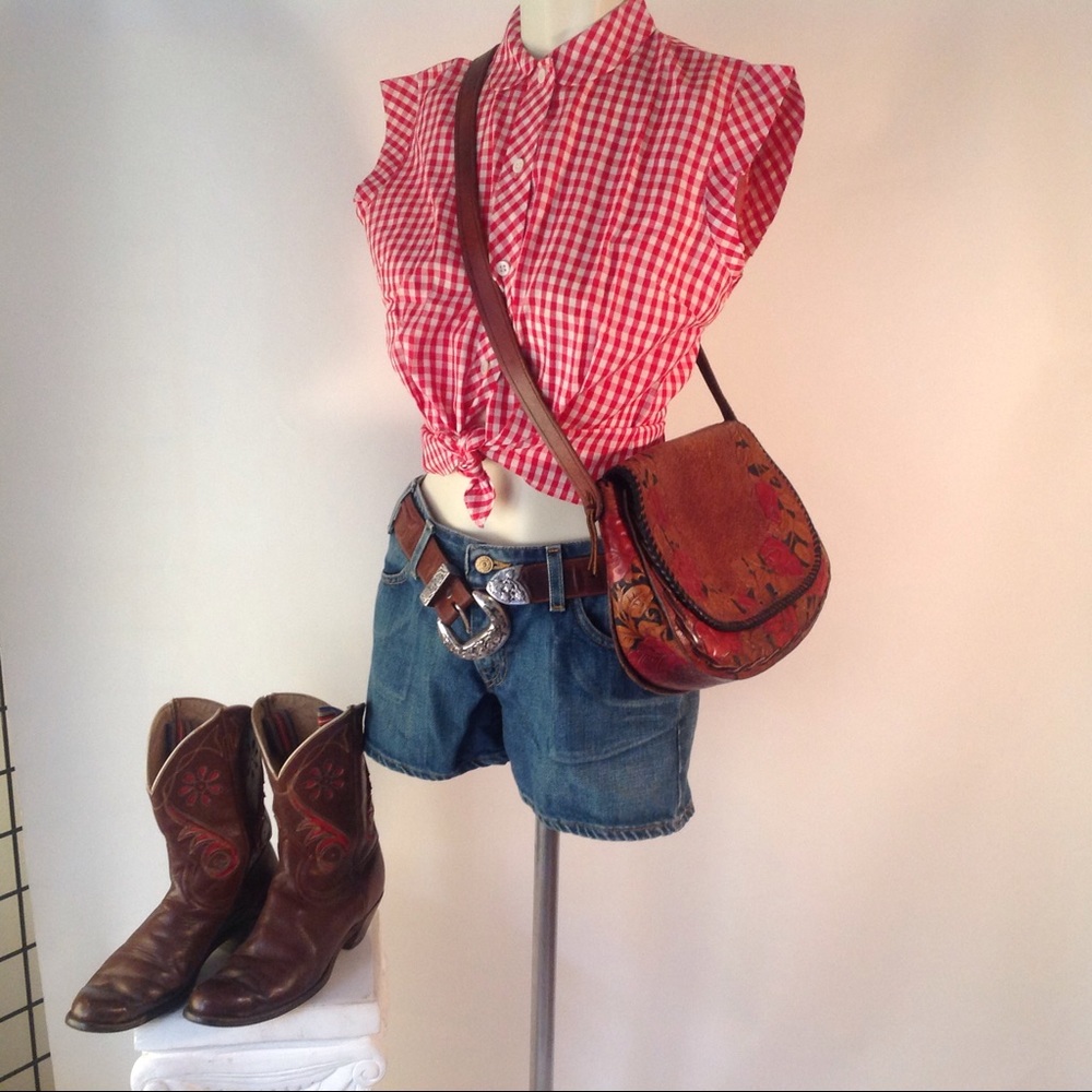 Vintage 60's Gingham cotton blouse